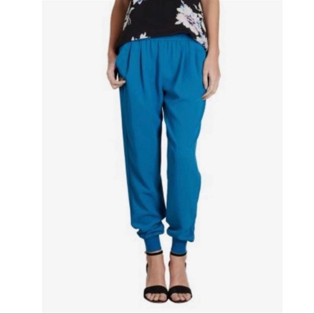 Joie Womens Mariner B Blue Crepe Track Pants Joggers Pull On Tapered size XS